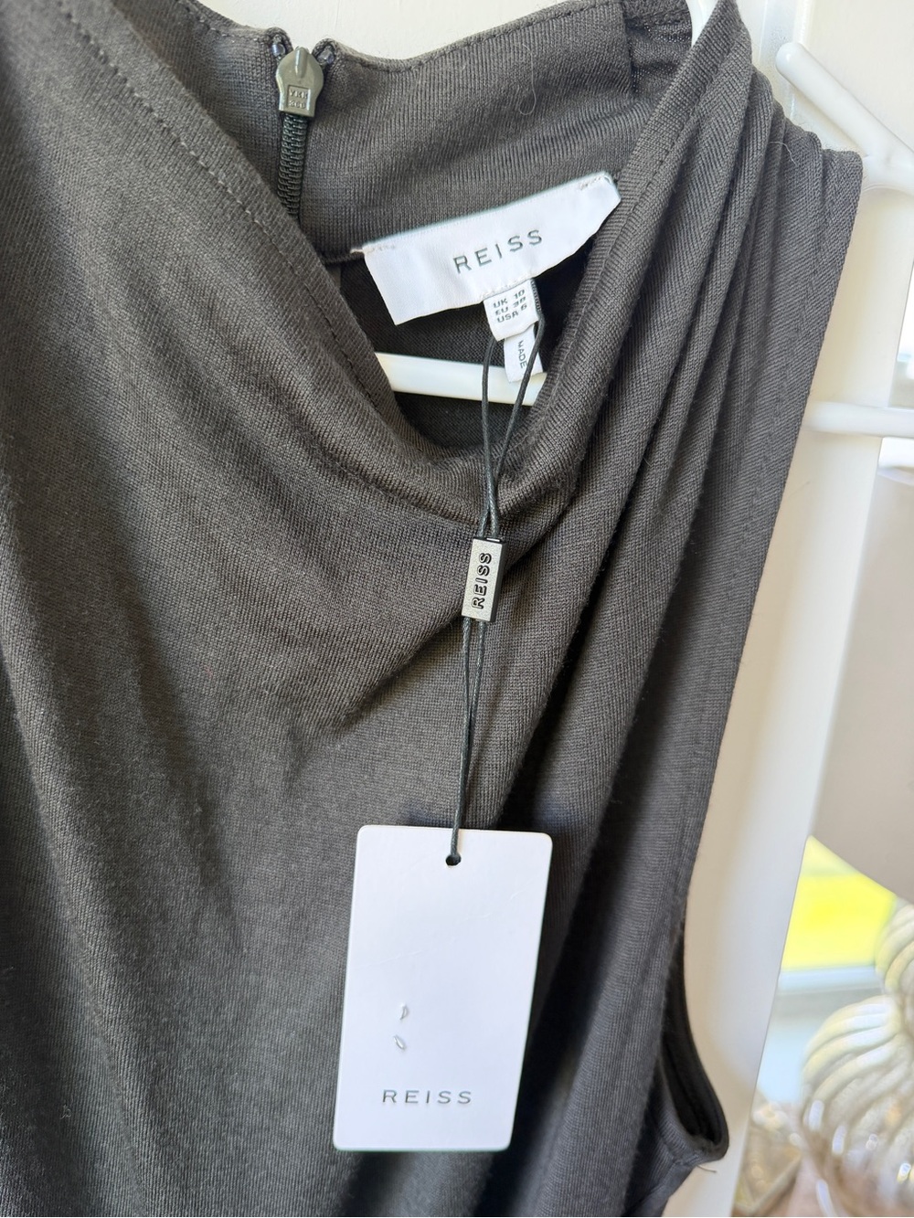 NWT Reiss Milo Dark Green Cowl Neck Belted Wide Leg Jumpsuit US 6 - Picture 7 of 9